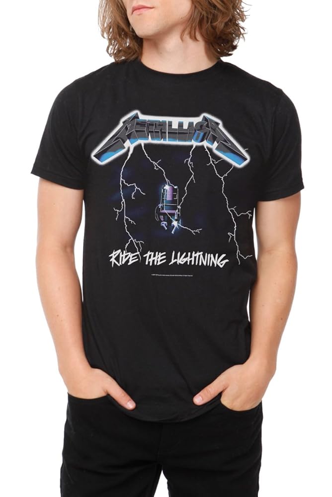 llica Ride The Lightning Tシャツ Metallica Men's Ride The Lightening Tracks Black T-shirt